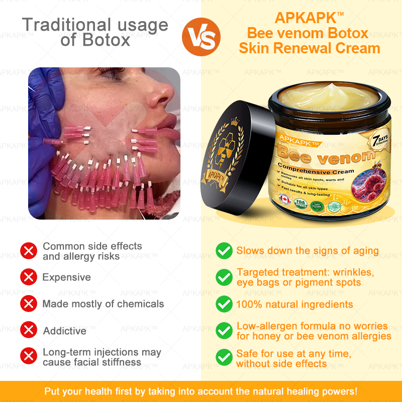 Made and Shipped from CA✨ APKAPK® Bee Venom Skin Restoration Cream🔥 LAST DAY 80% OFF 💎💎 Powerful anti-aging solution that targets deep wrinkles, fine lines, sagging skin, uneven tone, and dryness