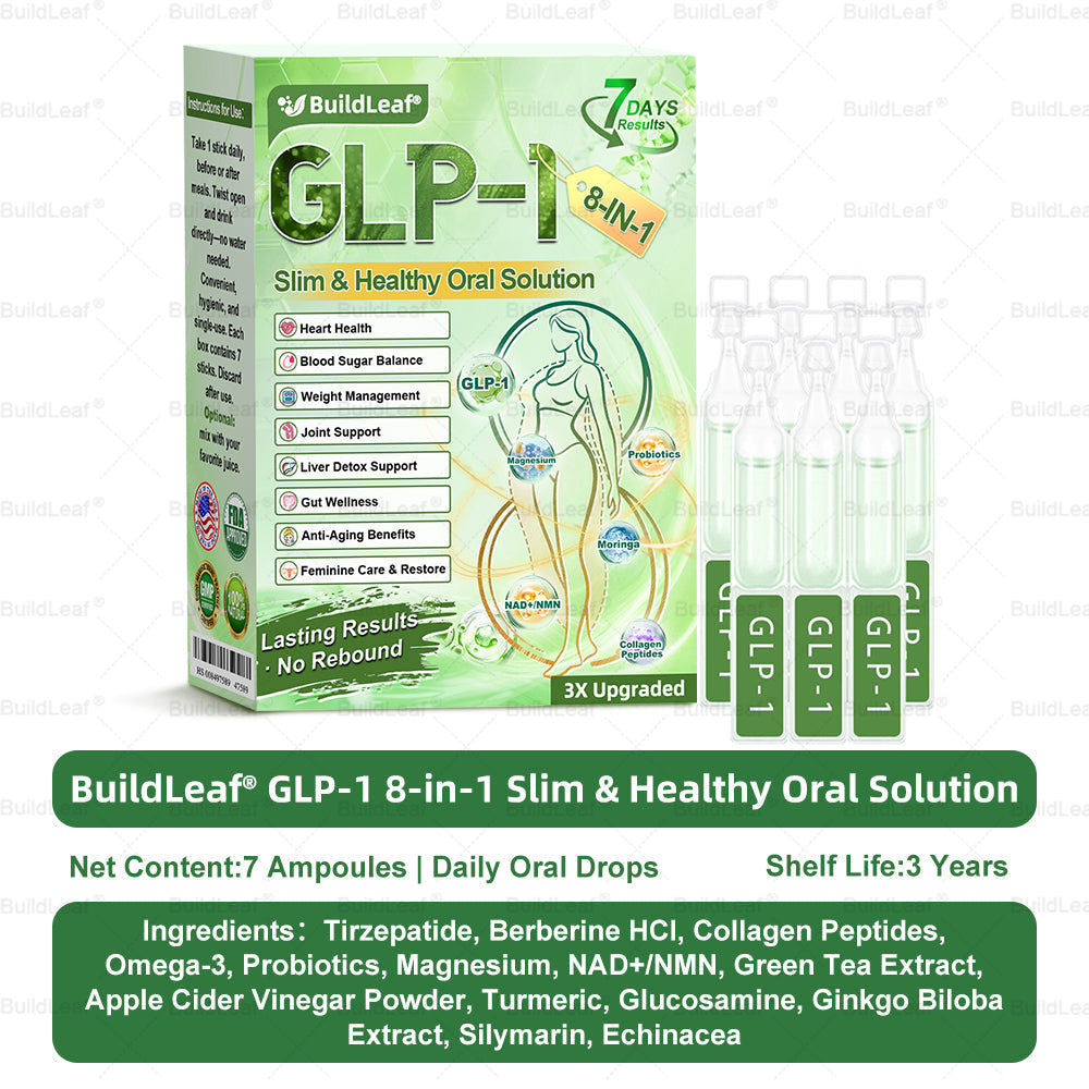 Official Store | BuildLeafยฎ GLP-1 8-in-1 Slim & Healthy Oral Solution (Once a day, results in 7 days), With 100 Billion CFU Active Probiotics โ
For obesity, abdominal bloating, sagging skin, diabetes, low energy, gut health, joint issues, and more