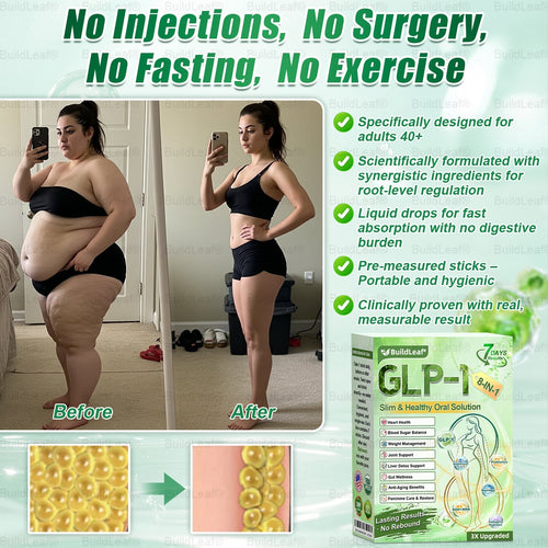 Official Store | BuildLeafยฎ GLP-1 8-in-1 Slim & Healthy Oral Solution (Once a day, results in 7 days), With 100 Billion CFU Active Probiotics ๐ For obesity, abdominal bloating, sagging skin, diabetes, low energy, gut health, joint issues, and more